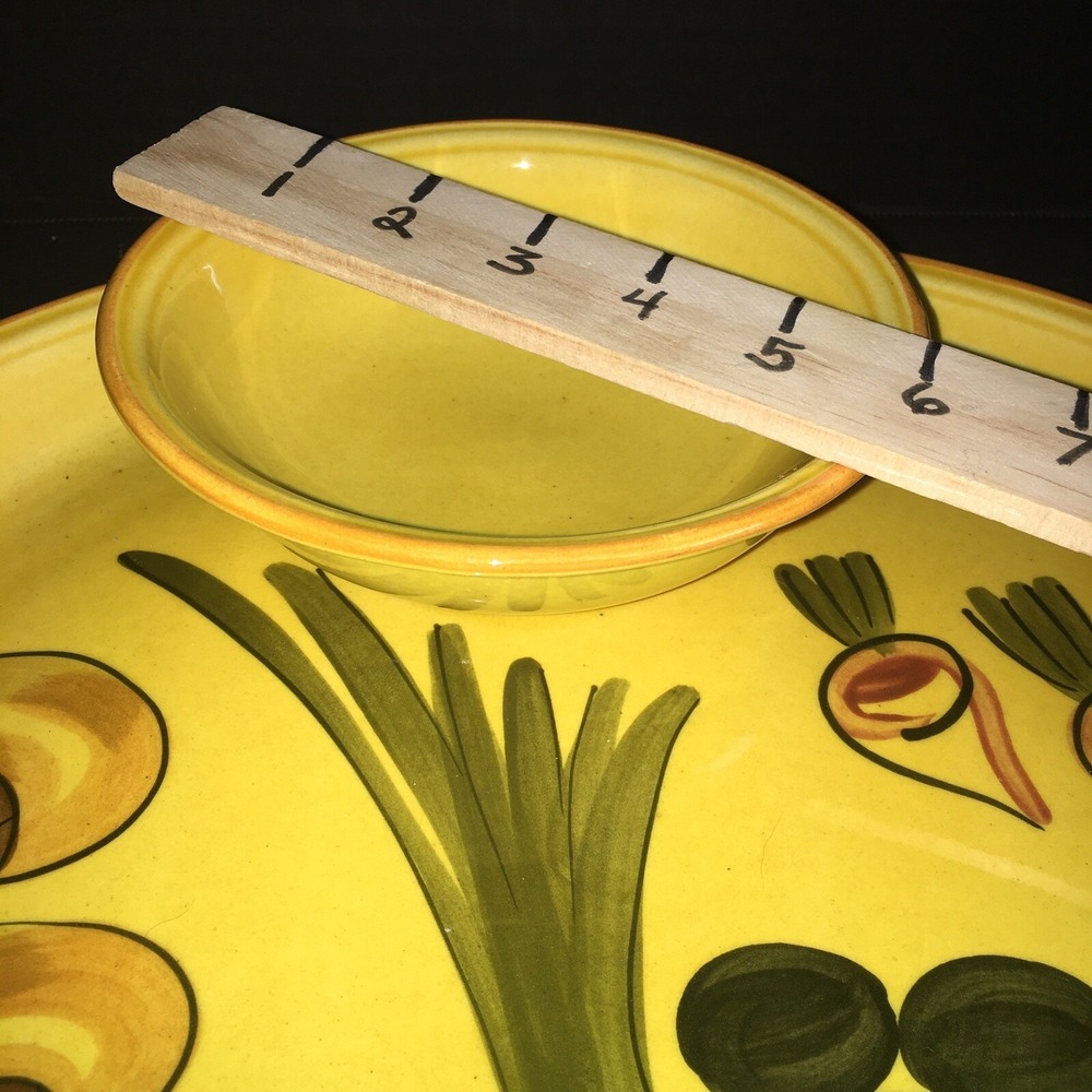 Vintage Los Angeles large bowl in Harvest Gold 13"Party Plate and Dip Bowl - Picture 3 of 8